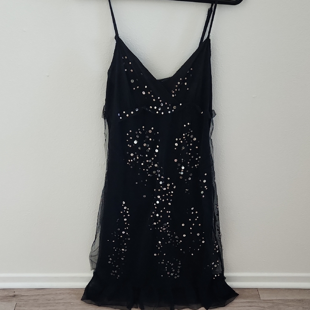 Oasis Black Sequin Mini Dress